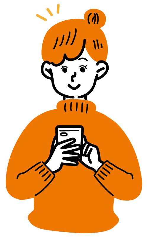 スマートフォンを利用している女性のイラスト