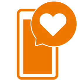 アイコン：スマホにハート（お気に入り）