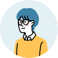 メガネをかけた若い男性のイラスト